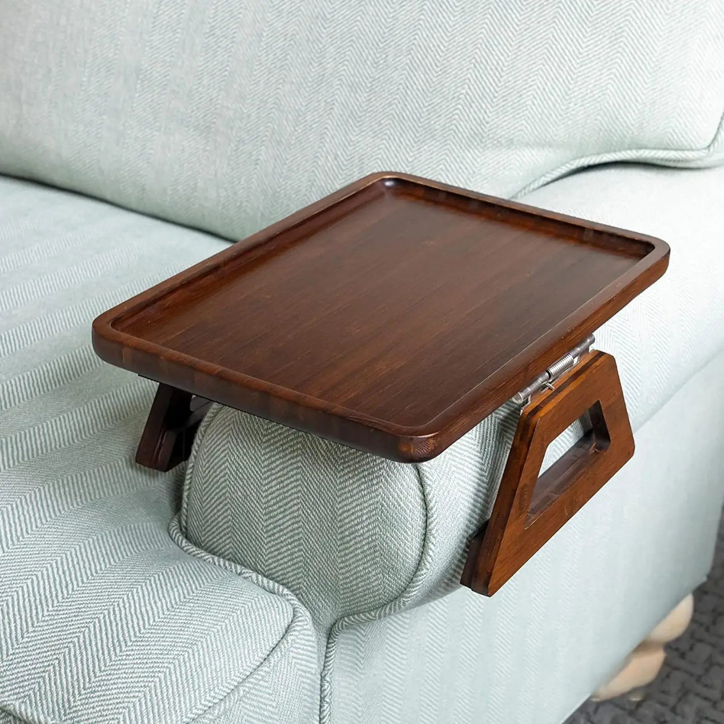 Natural Sofa Armrest Clip On Tray 1Pcs Armrest Snack Tray Portable Table Side Table