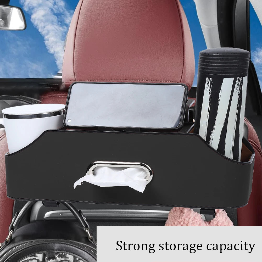 Car Headrest Backseat Organizer Large Partition Bracket Multi-functional Storage Box