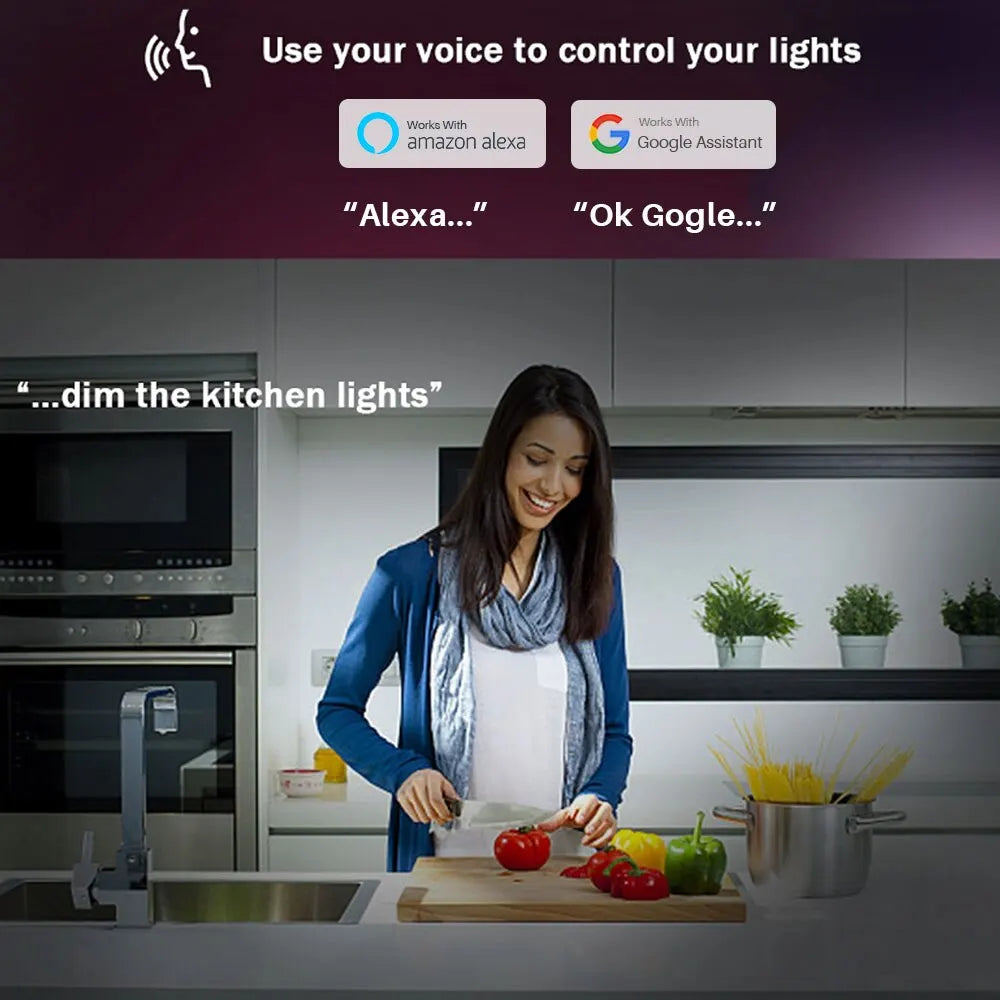 Tuya لمبة ذكية E27 واي فاي/بلوتوث مصباح ليد قابل للتعتيم RGBCW 100-240 فولت الحياة الذكية App التحكم دعم أليكسا جوجل الرئيسية