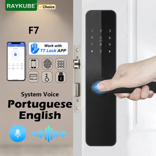 RAYKUBE F7 TT Lock Smart Fingerprint Lock Electric Door Lock With Longer Larger