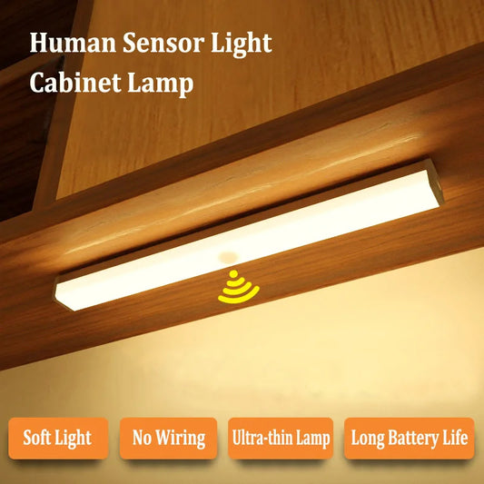 LED Sensor Motion Night Lamp Wireless Light Bar Wall Decor Induction Light