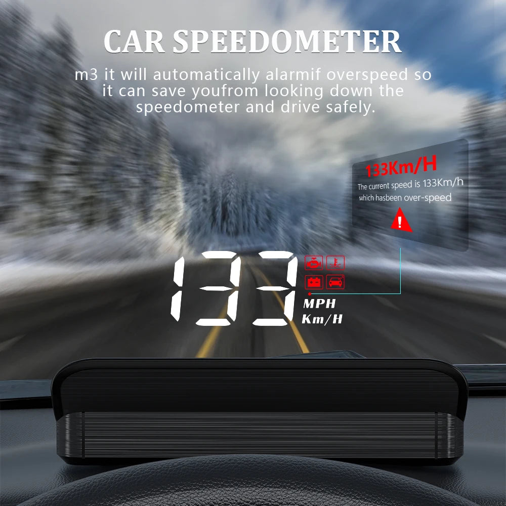 OBD2 HUD Car Head Up Display Speedometer Monitor On Board Computer Windshield